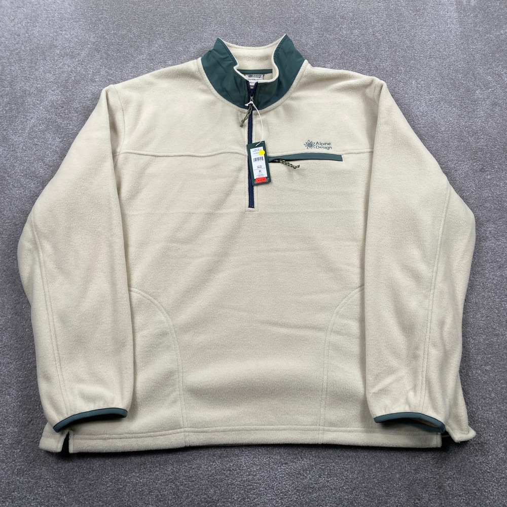 Alpine Design Mens Polar Fleece Pullover Jacket Size XXL Natural Khaki Green